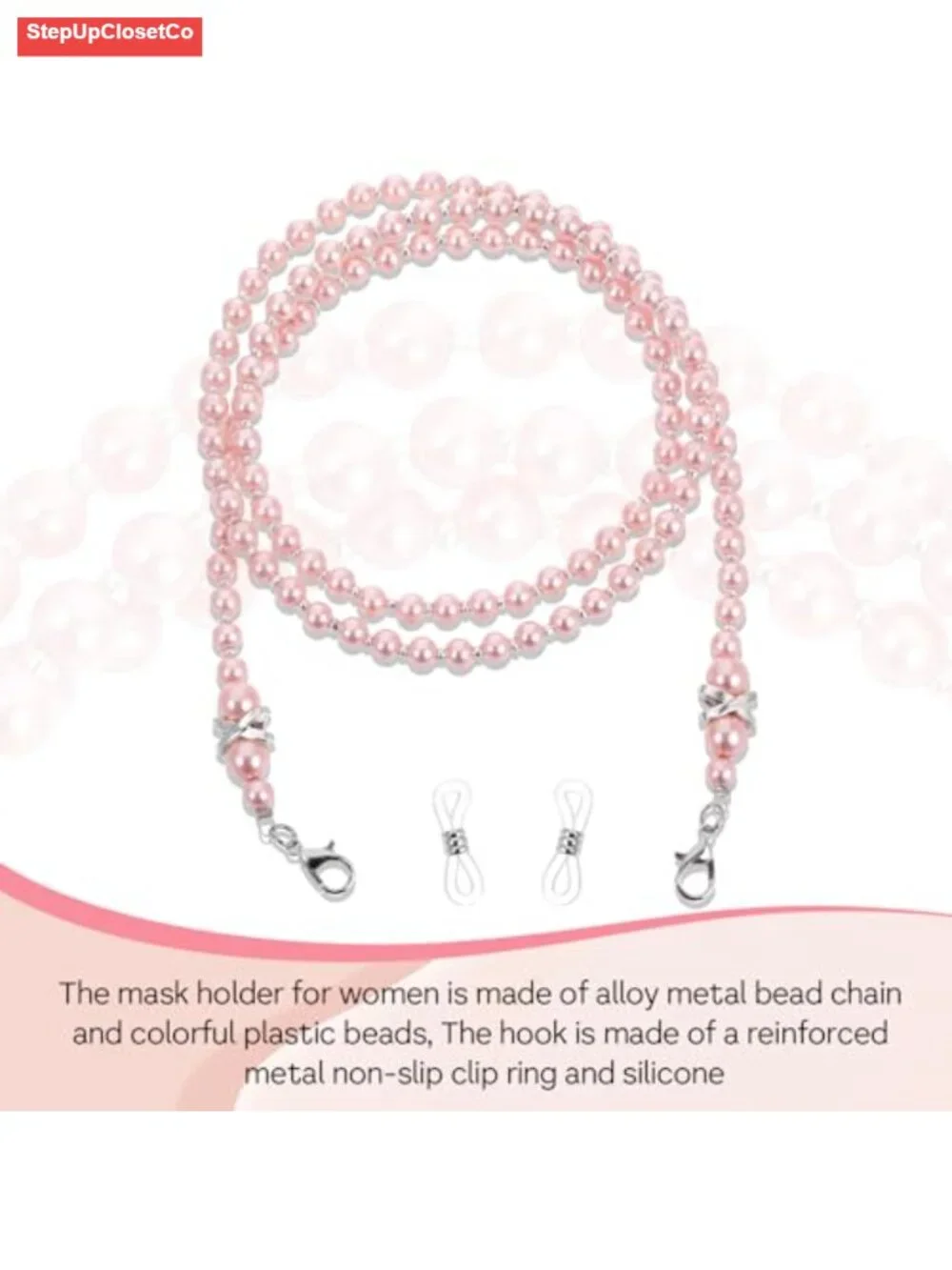 3-Pack Pearl Beaded Eyeglass Chain Holder for Women Reading Glasses Strap